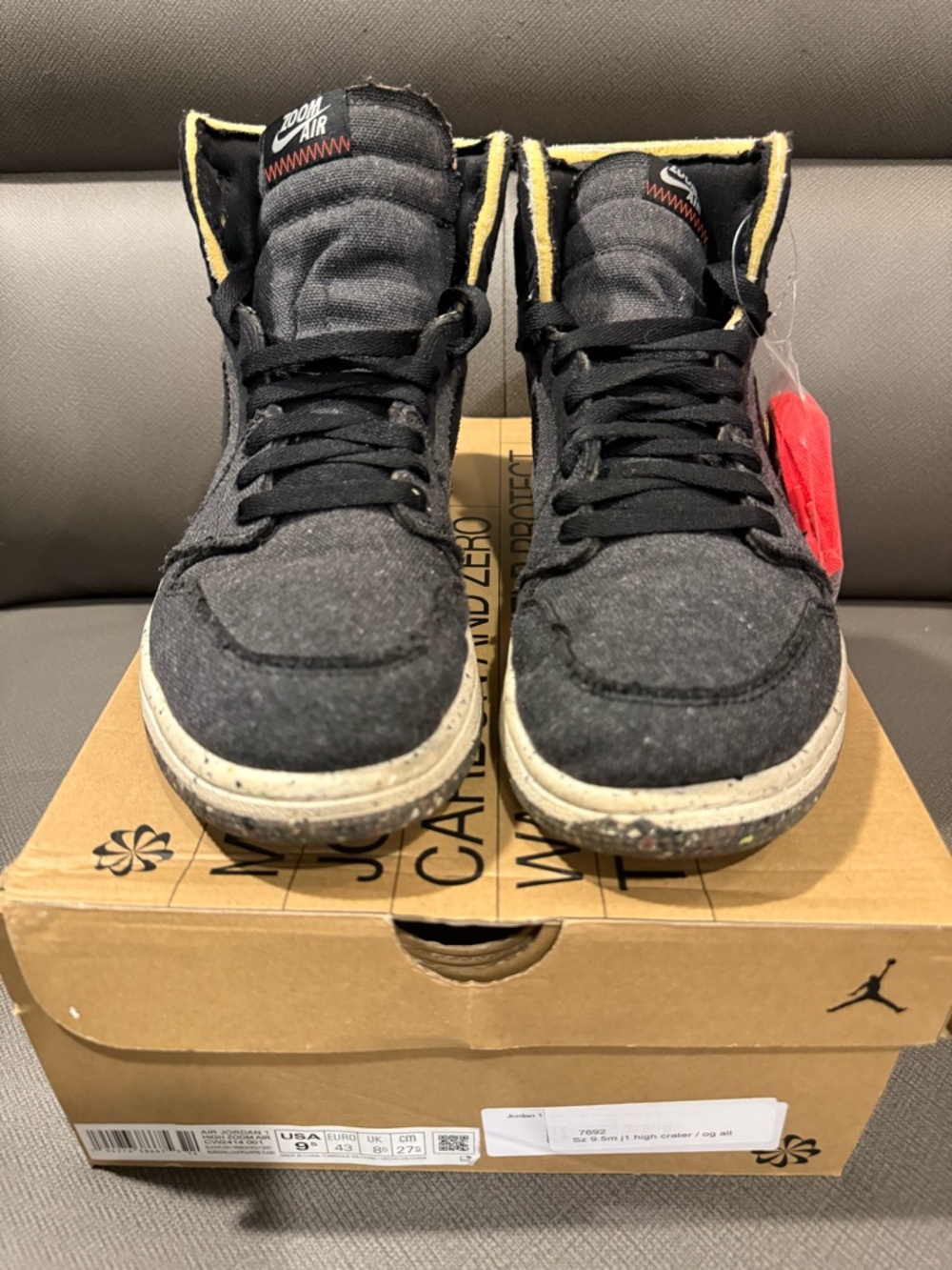Nike Black High-Top Sneakers with Yellow Lining and Red Lace Pack